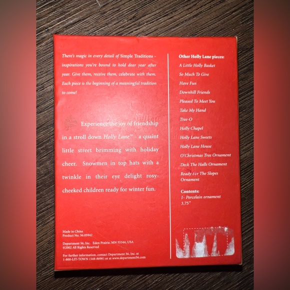 DEPT 56 Simple Traditions Holly Lane Village Collection "Holiday Hugs Ornament" - Picture 6 of 7